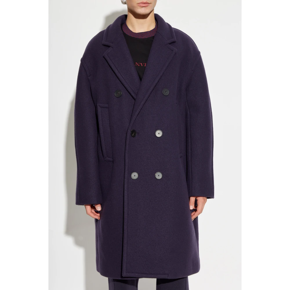 Lanvin Wollen jas Purple Heren