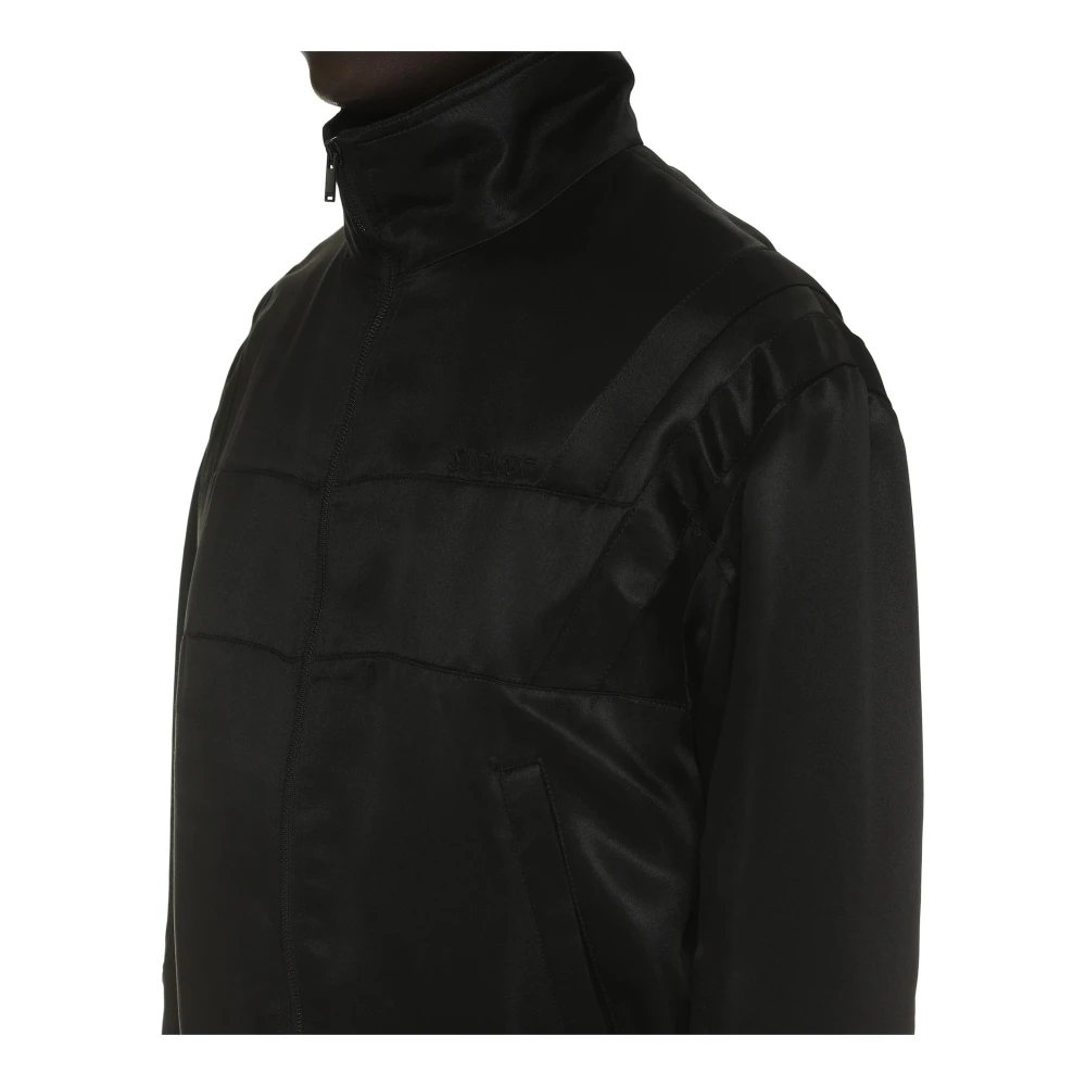 Saint Laurent Geborduurde Jas met Volledige Ritssluiting Black Heren