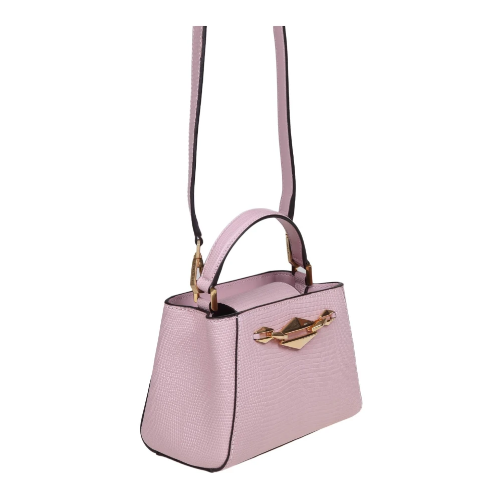 Jimmy Choo Roze Hagedis Leren Handtas Diamant Sluiting Pink Dames