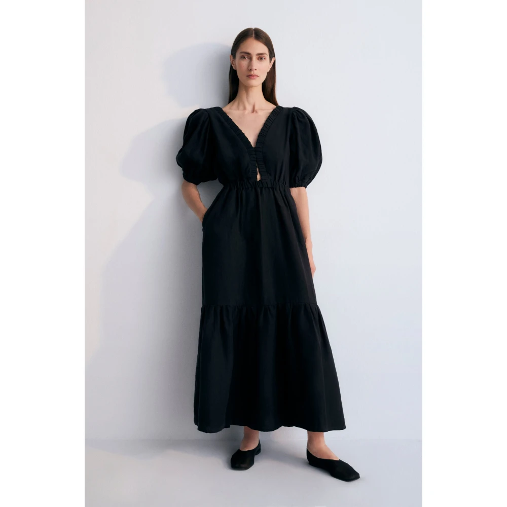 The New Society Hera Vrouw Jurk 3 Kaviaar Black Dames