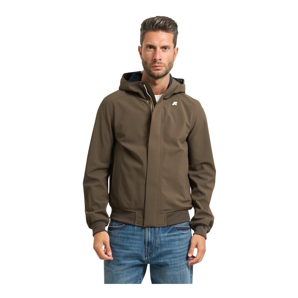 K-Way Uomo Marrone - Giubbotto Corto Impermeabile Antivento - Jackets - M