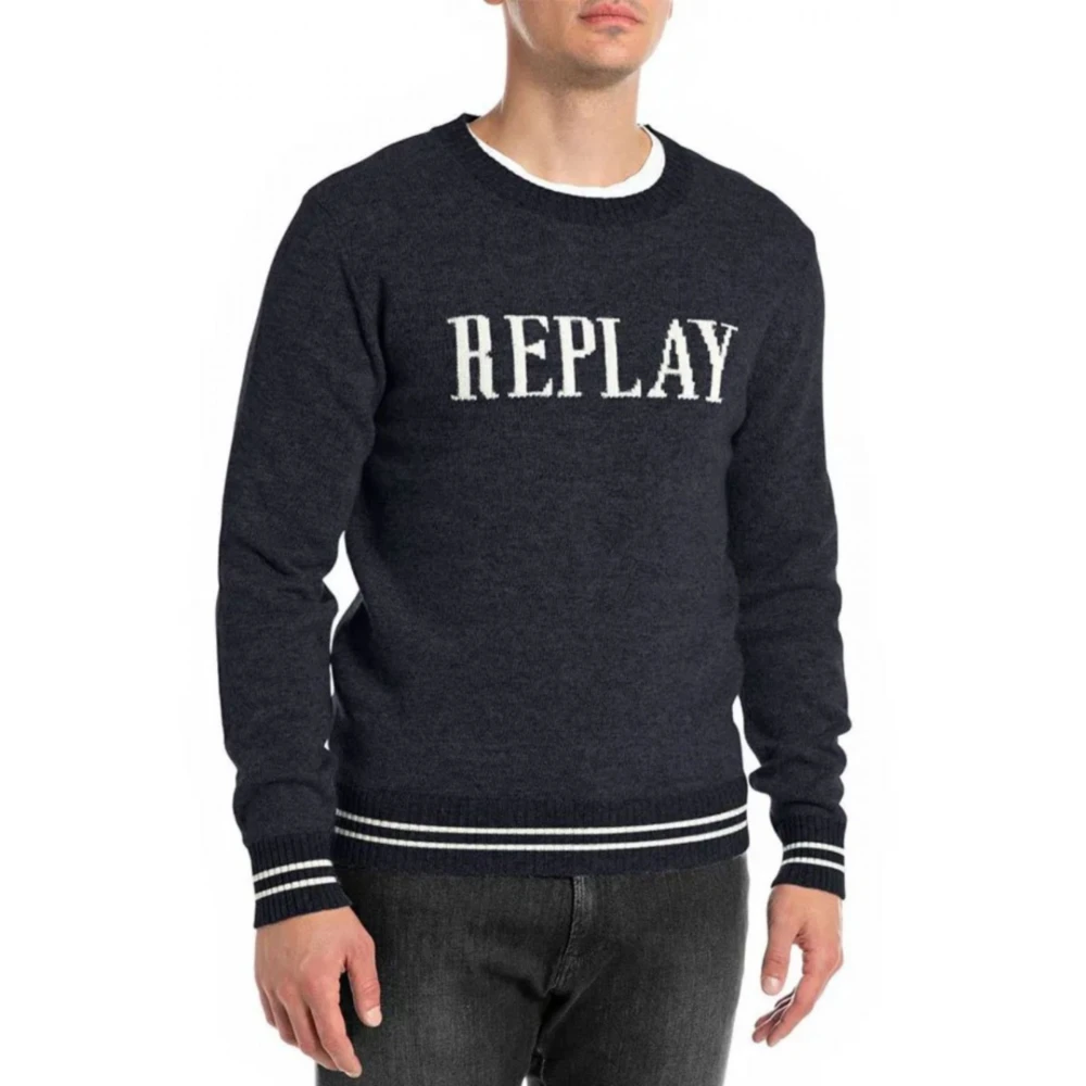 Replay Herr Logo Tröja Blue, Herr