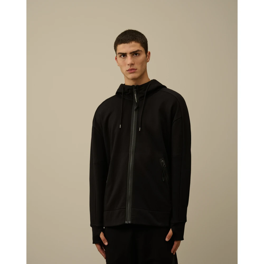 C.P. Company Zwarte Hooded Goggle Jas Black Heren