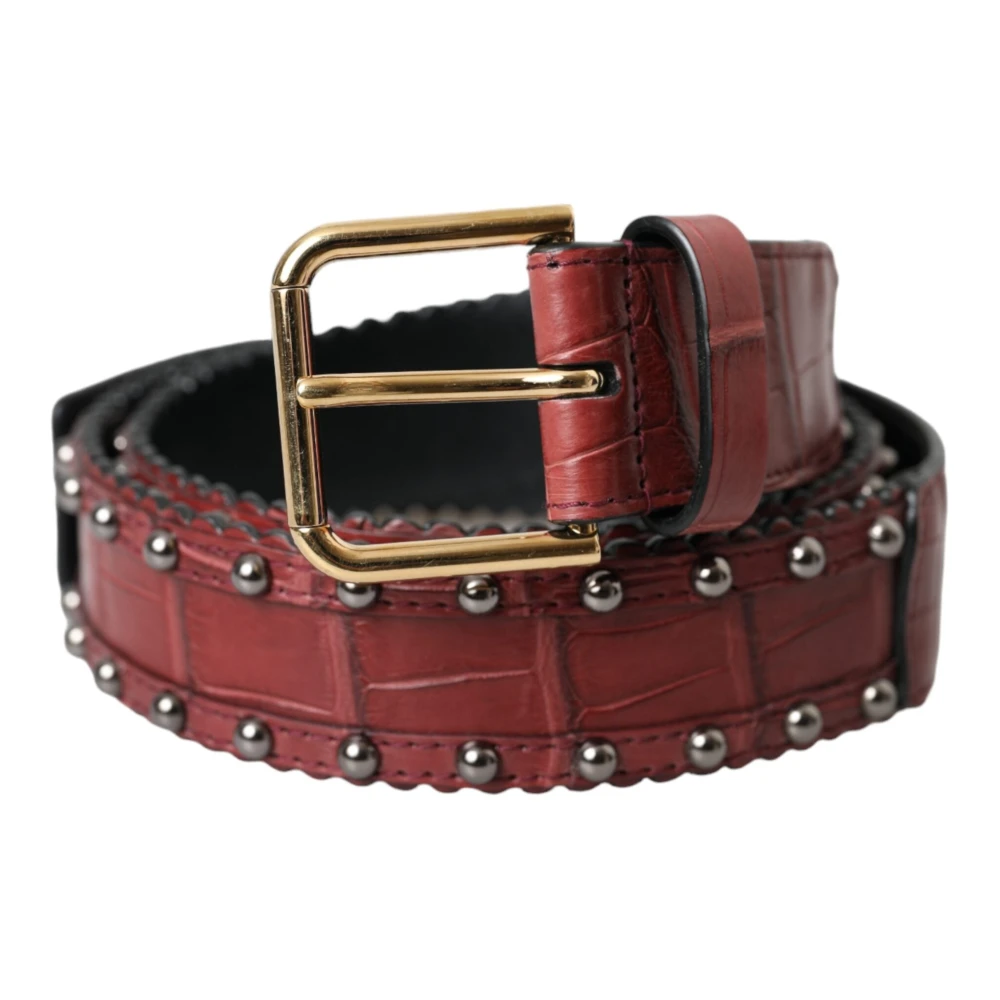 Dolce & Gabbana Alligatorleren riem met metalen gesp Brown Dames