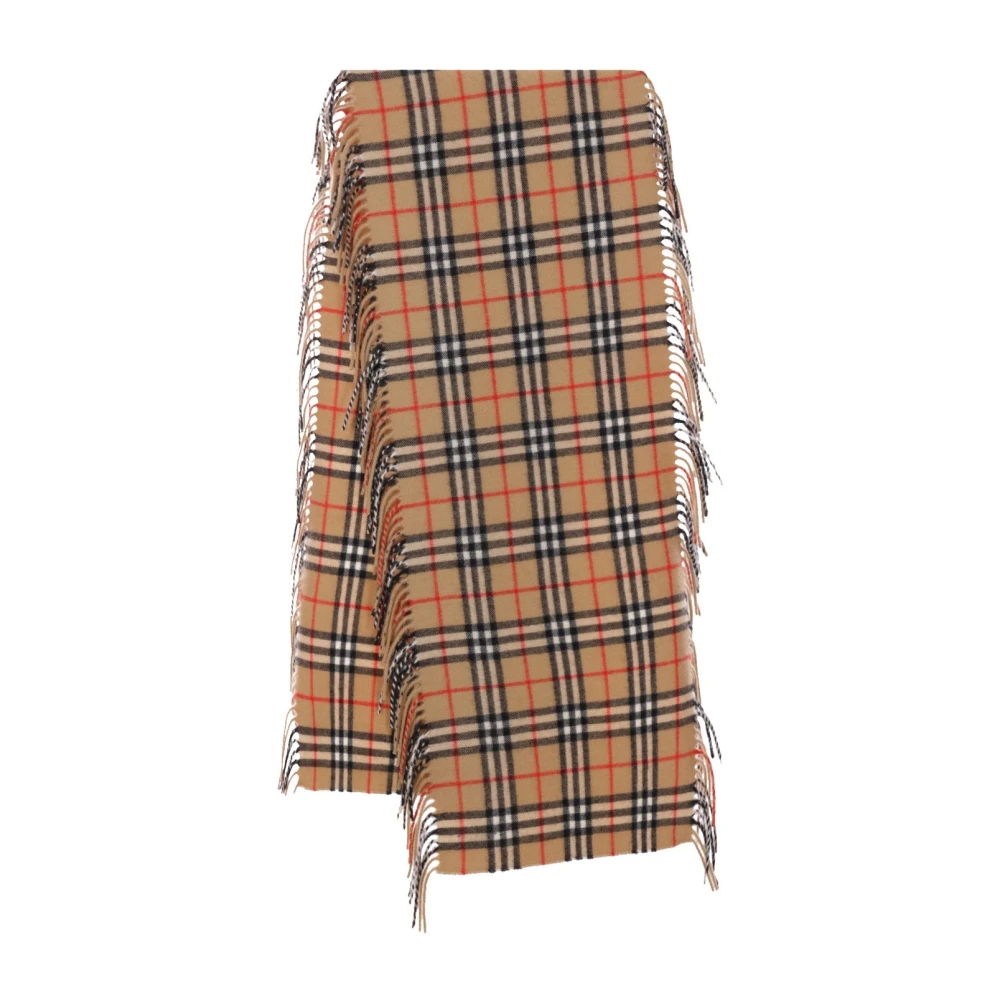 Burberry Kasjmier Geruite Sjaal Beige Brown Dames
