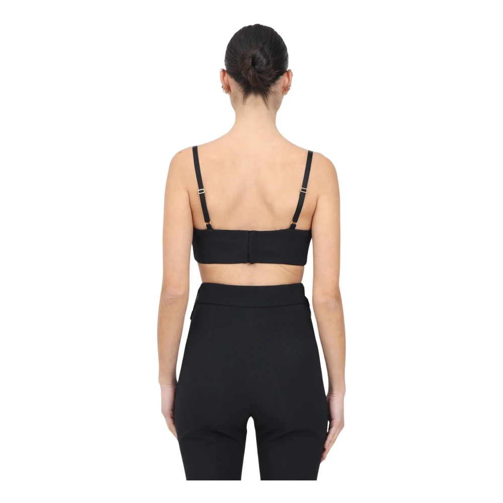 Elisabetta Franchi Zwarte Elegante Bustier Top Black Dames