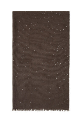 echarpe-marron-avec-franges-et-paillettes