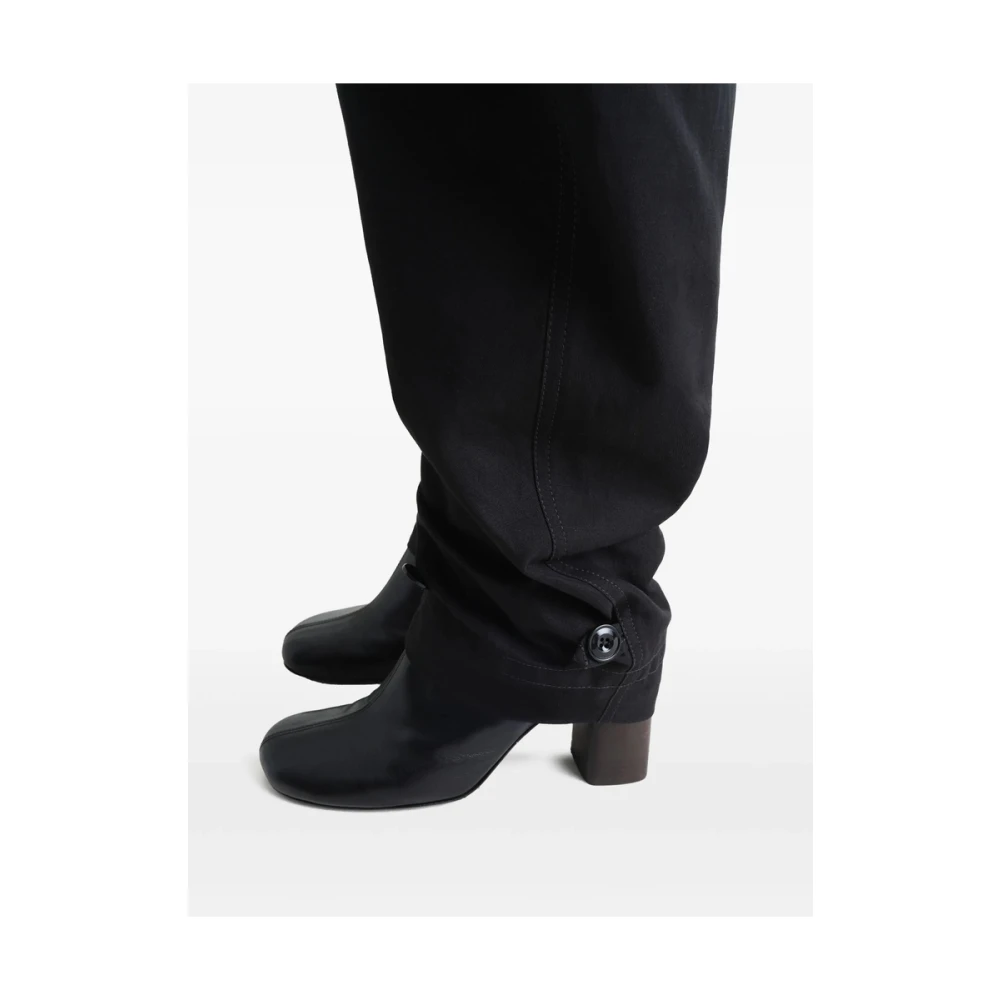 Lemaire Zwarte Broek met Riem en Zakken Black Dames
