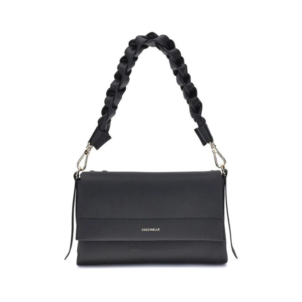 Coccinelle Women's Black Shoulder Bags, One Size, Woven Handle Shoulder Bag
