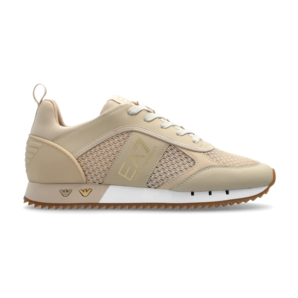 Emporio Armani Ea7 Donna Beige Scarpe Sportive Con Logo