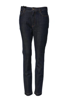 Blå Queen Patch Mid Waist Jeans