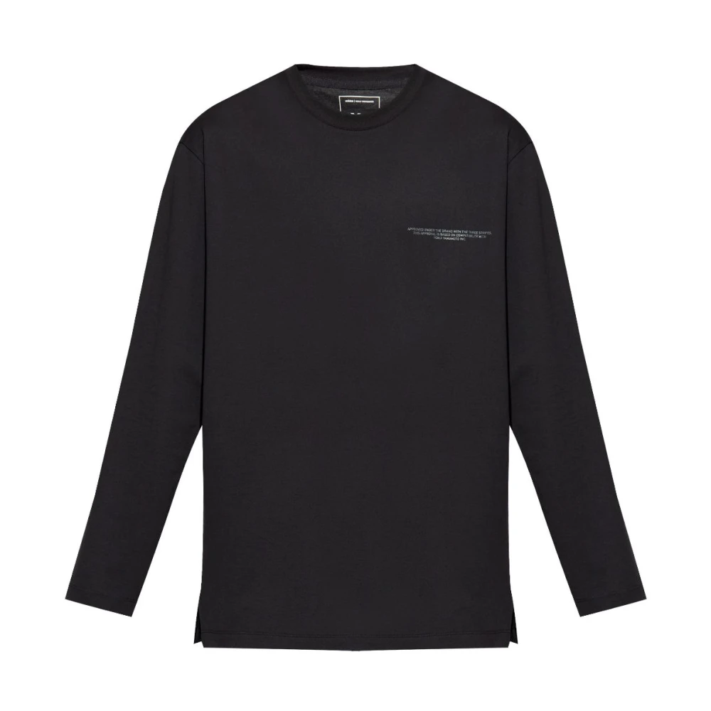 Y-3 Zwarte Katoenen Sweater met Logo Print Black Heren