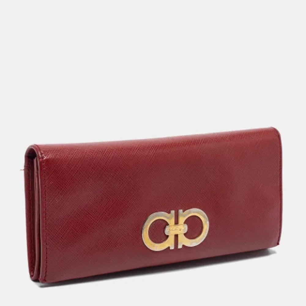 Salvatore Ferragamo Pre-owned Leather wallets Red Dames
