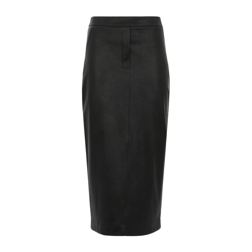 D.Exterior Midi Rok van Faux Leer Zwart Black Dames