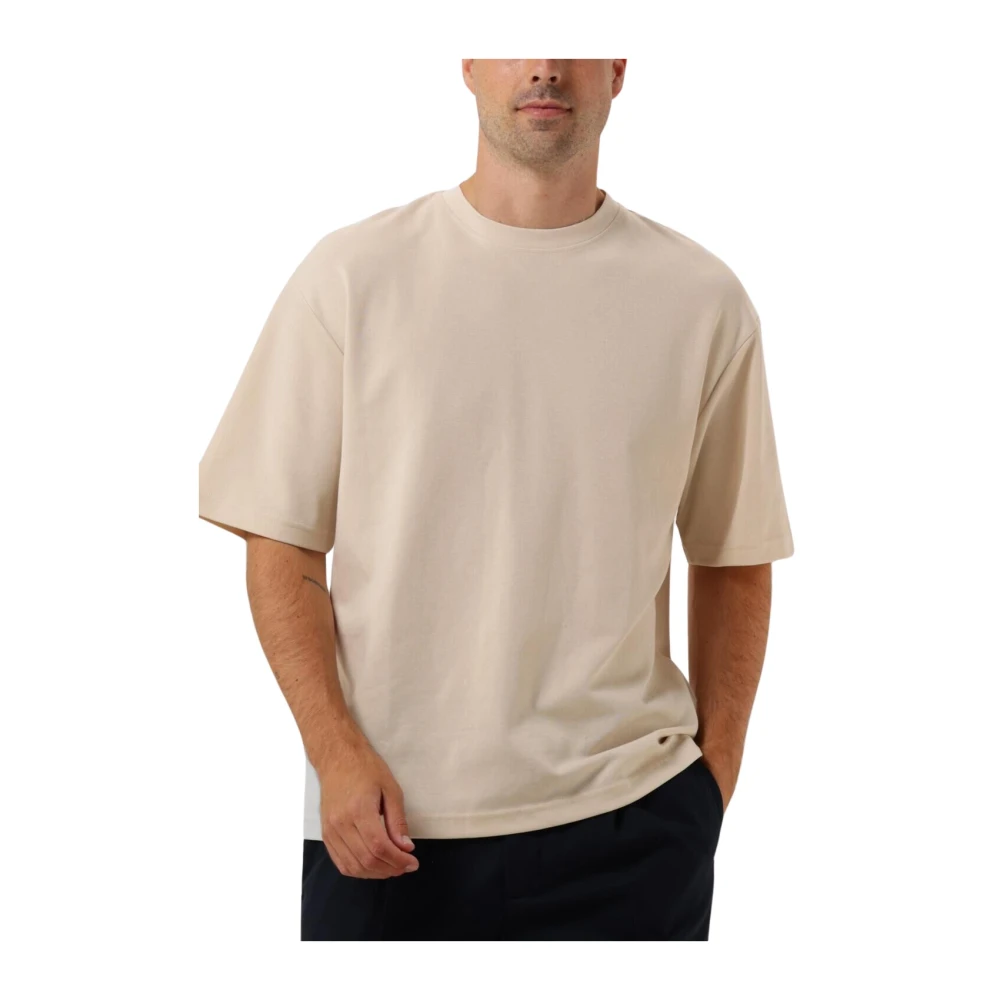 SELECTED HOMME Heren Polo's & T-shirts Slhlooseoscar Ss O-neck Tee Noos Beige