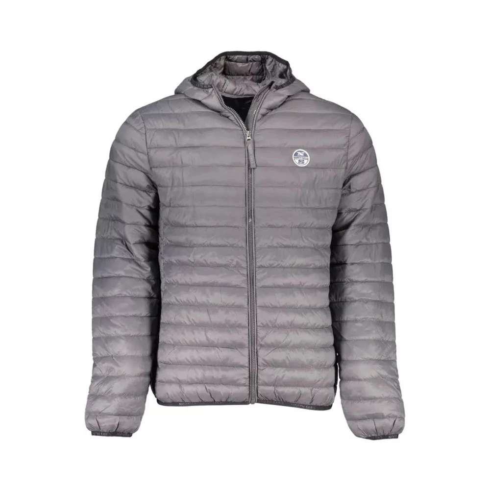 North Sails Men's Gray Polyamide Hooded Jacket With Pockets