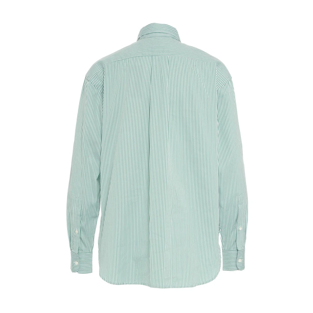 Polo Ralph Lauren Groen Gestreept Overhemd Stijlvolle Kraag Green Dames