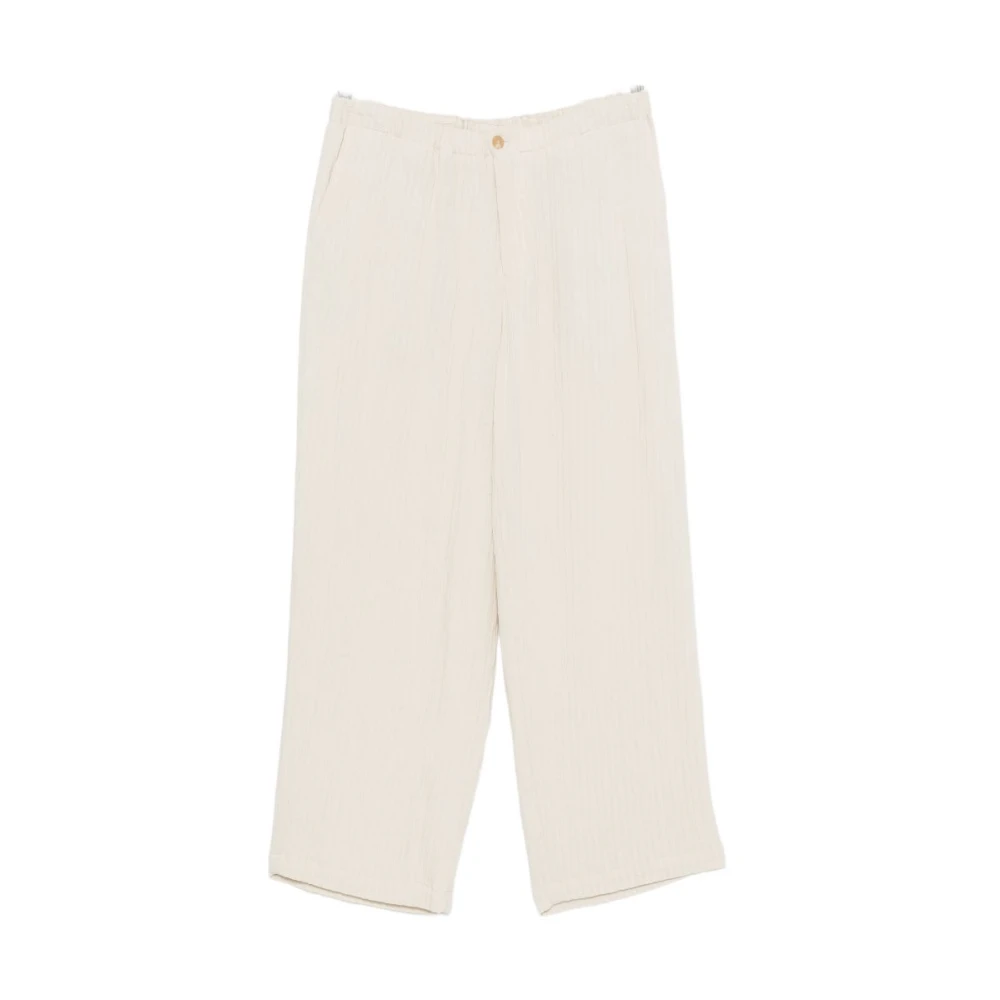 Emporio Armani Mannelijk Beige Broeken Heren, L, Wide Broeken