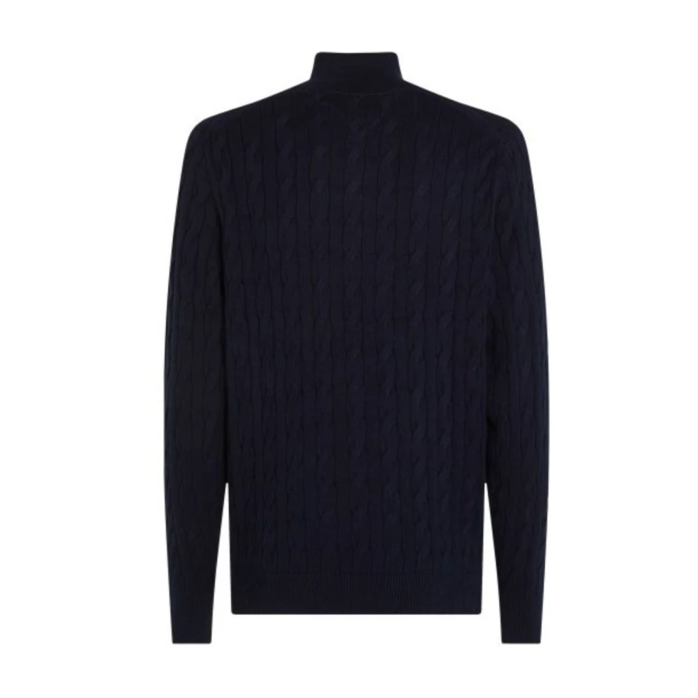 Tommy Hilfiger Klassieke Katoenen Kabeltrui Blue Heren