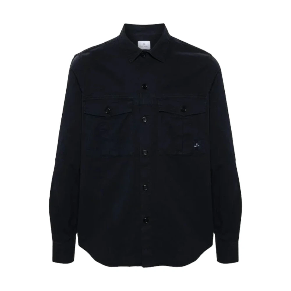 Paul Smith Khaki Textuur Overshirt Blue Heren