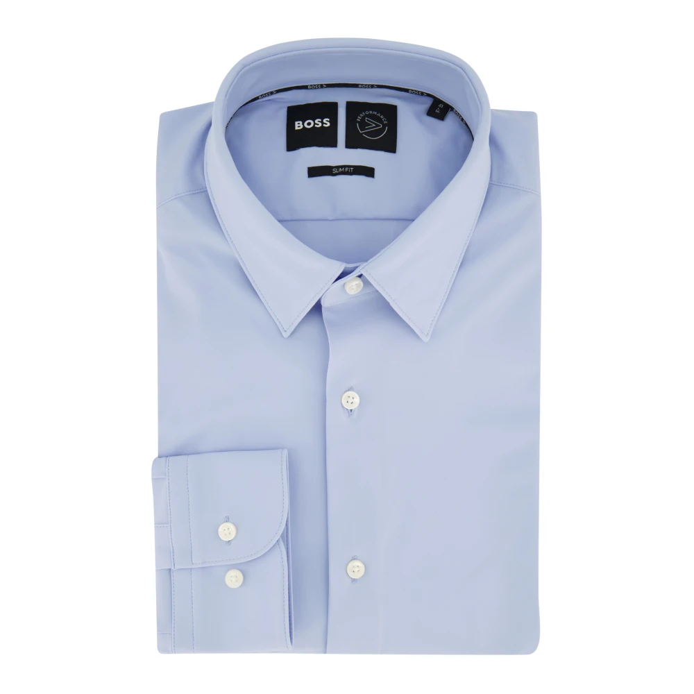 Hugo Boss Slim Fit Jersey Shirt P-HANK-s-kent Blue Heren