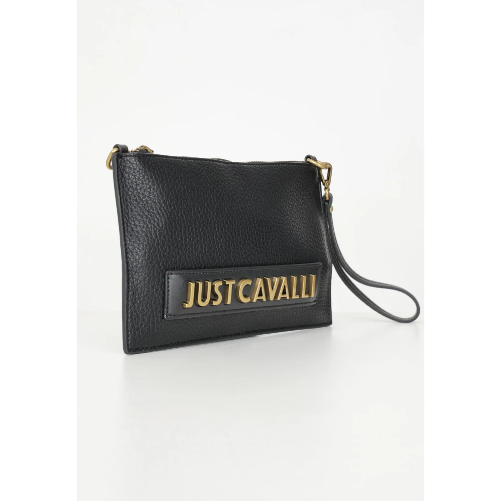 Just Cavalli Zwarte Korrelige Textuur Clutch Tas Black Dames