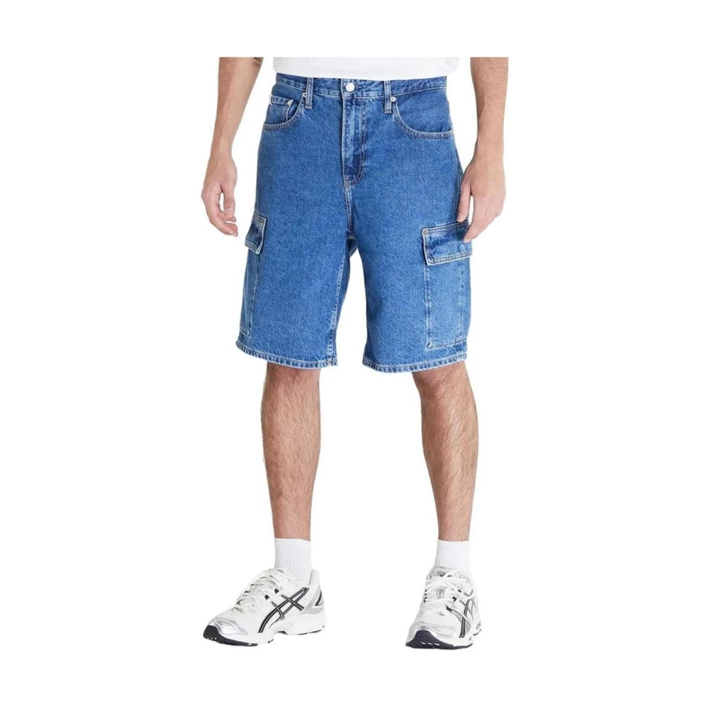 Calvin Klein Jeans Men's Blue Denim Cargo Shorts For