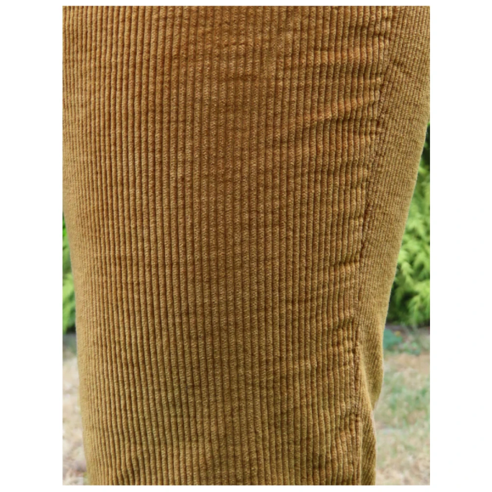 Denim Studio Flare Corduroy Broek Jeff Model Yellow Dames
