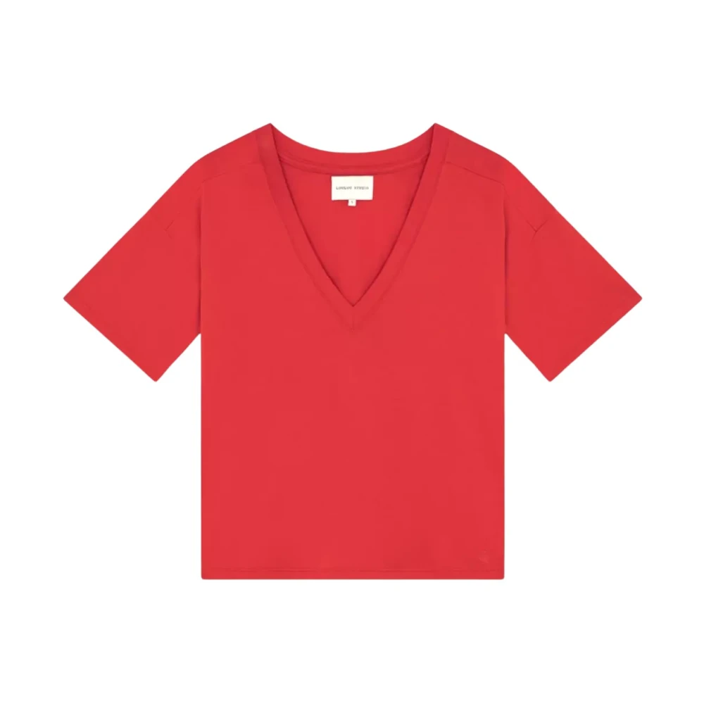 Loulou Studio Women's Red T-Shirts, Xs, Faaa V-Neck T-Shirt
