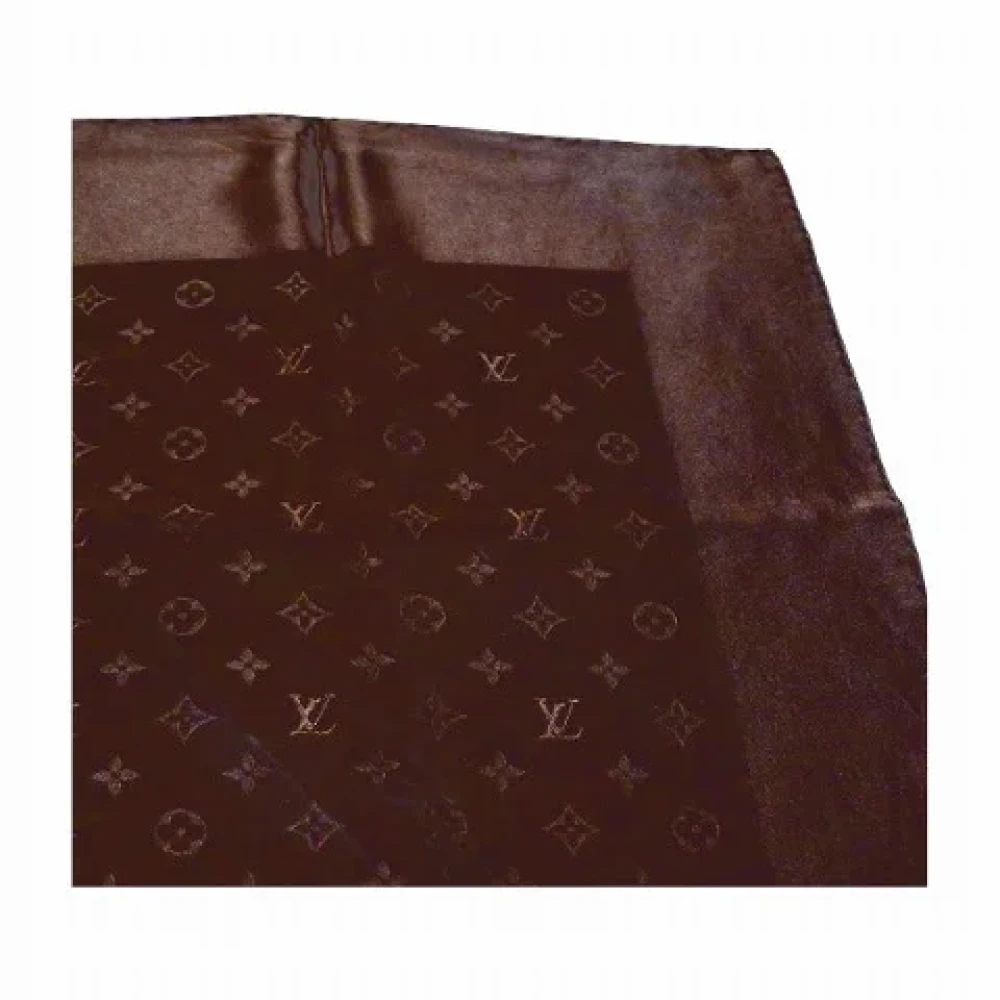 Louis Vuitton Vintage Pre-owned Silk scarves Brown Dames