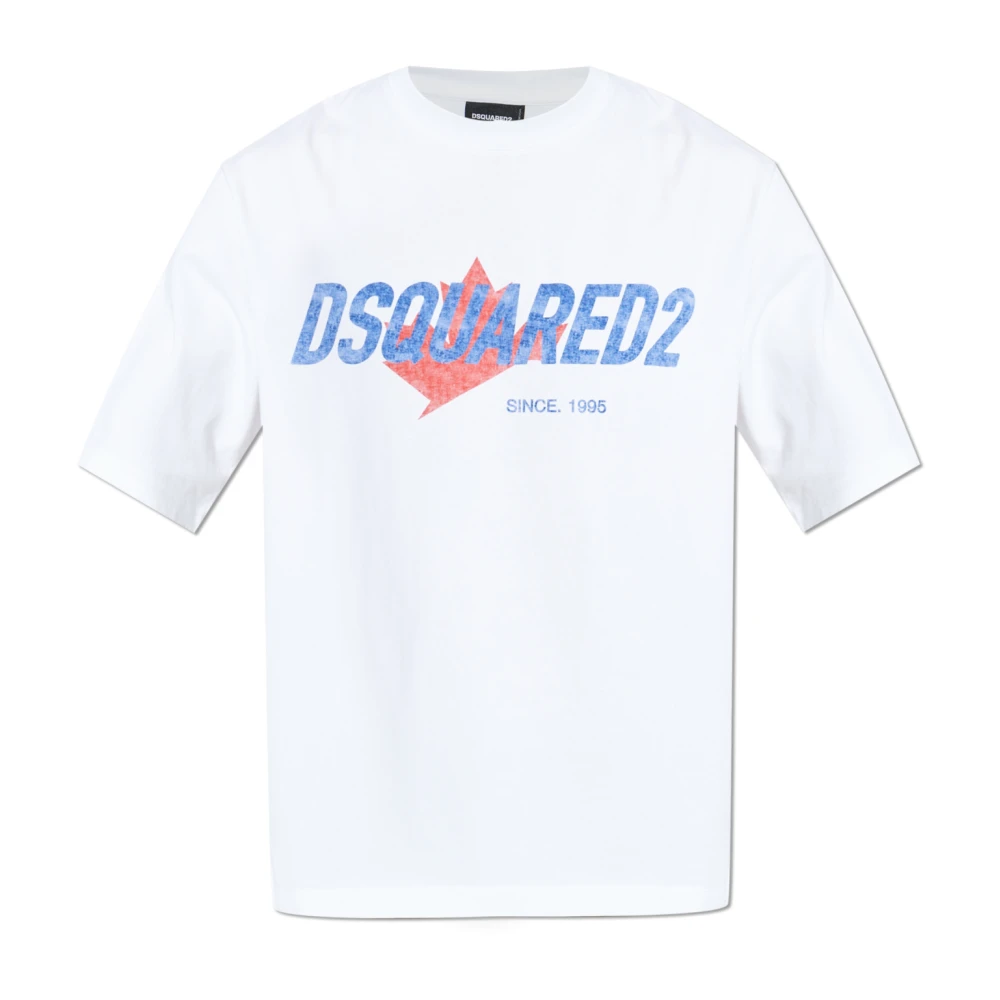 Dsquared2 Men's White T-Shirts, M, T-Shirt With Printed Logo