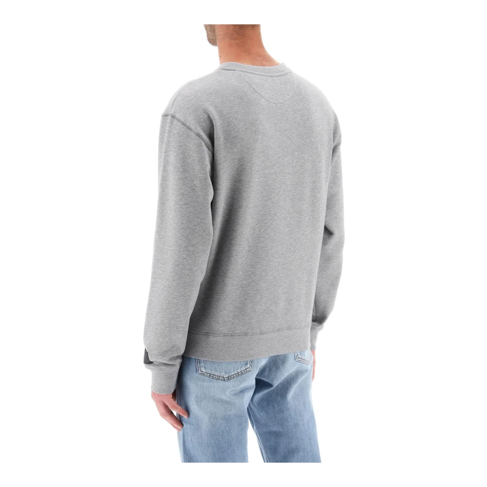 Valentino Garavani Melange Katoenen Sweatshirt met Tailoring Label Gray Heren