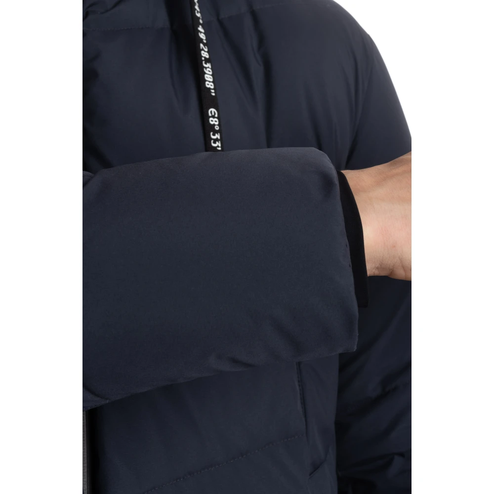 Herno Gewatteerde Lange Jas met Goretex Blue Heren