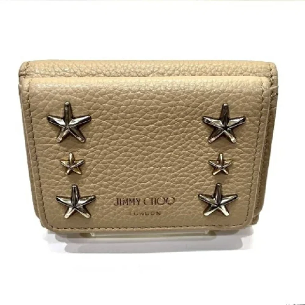 Jimmy Choo Pre-owned Leather wallets Beige Dames