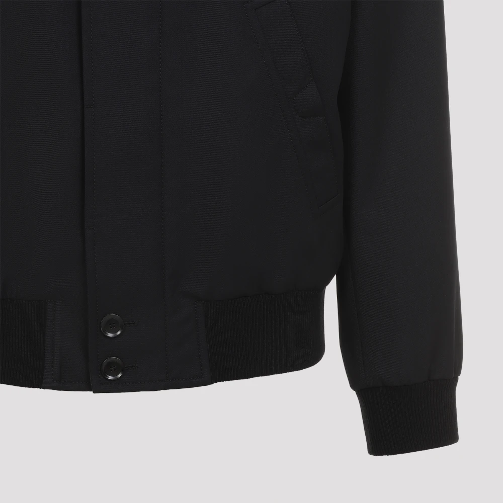 Brioni Zwarte Cardigan Blouson Jas Black Heren