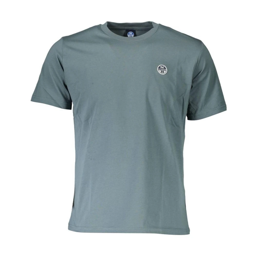 North Sails Groene Logo T-shirt Ronde Hals Katoen Green Heren
