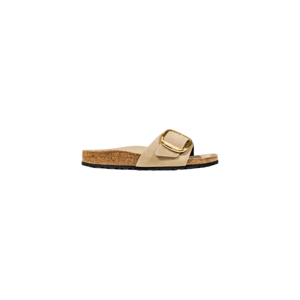 Birkenstock Women's Beige Comfortable Leather Slippers For - Sliders - 6 Uk - Shoes