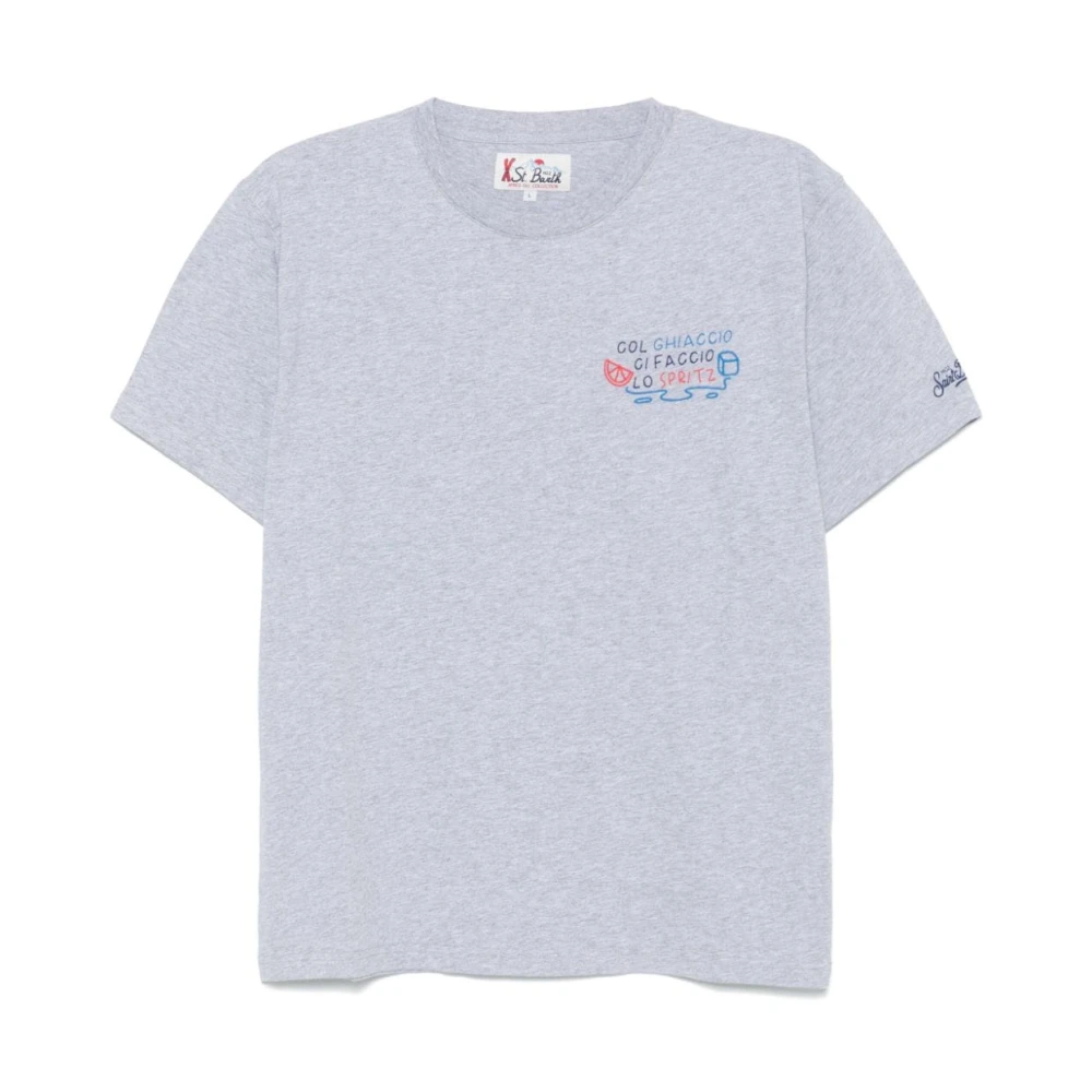 MC2 Saint Barth Geborduurd Grijs Katoenen T-shirt Gray Heren