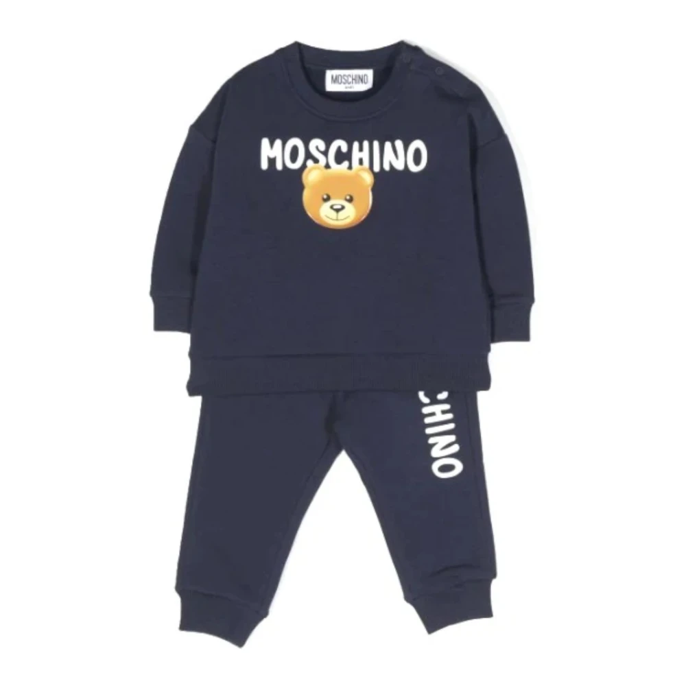 Moschino Unisex Kids Blue Kids Sport Sets, 18 M, Playsuits For Kids Mmk039lda1740016