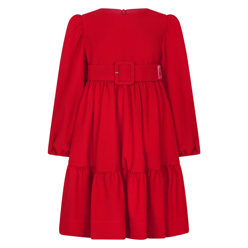Fendi Girls Red Graphic Print Dress - Dresses - 4 Y - Kids