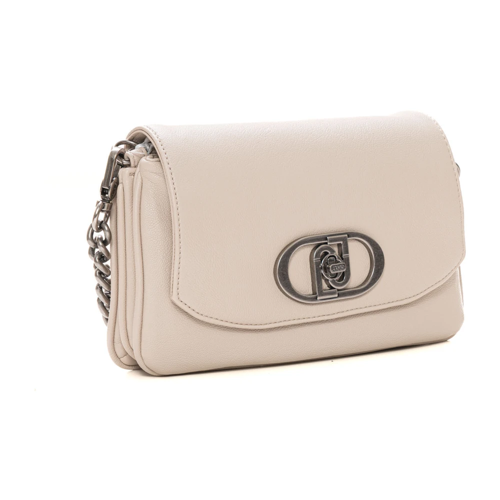 Liu Jo Stijlvolle Messenger Tas met Klepsluiting Beige Dames