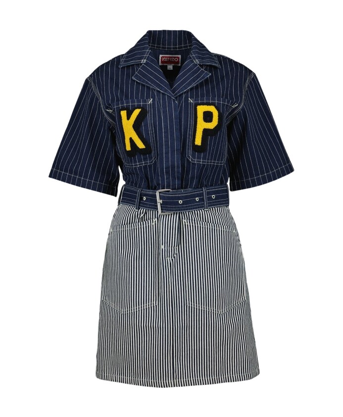 robe-en-denim-rayee-avec-col-classique