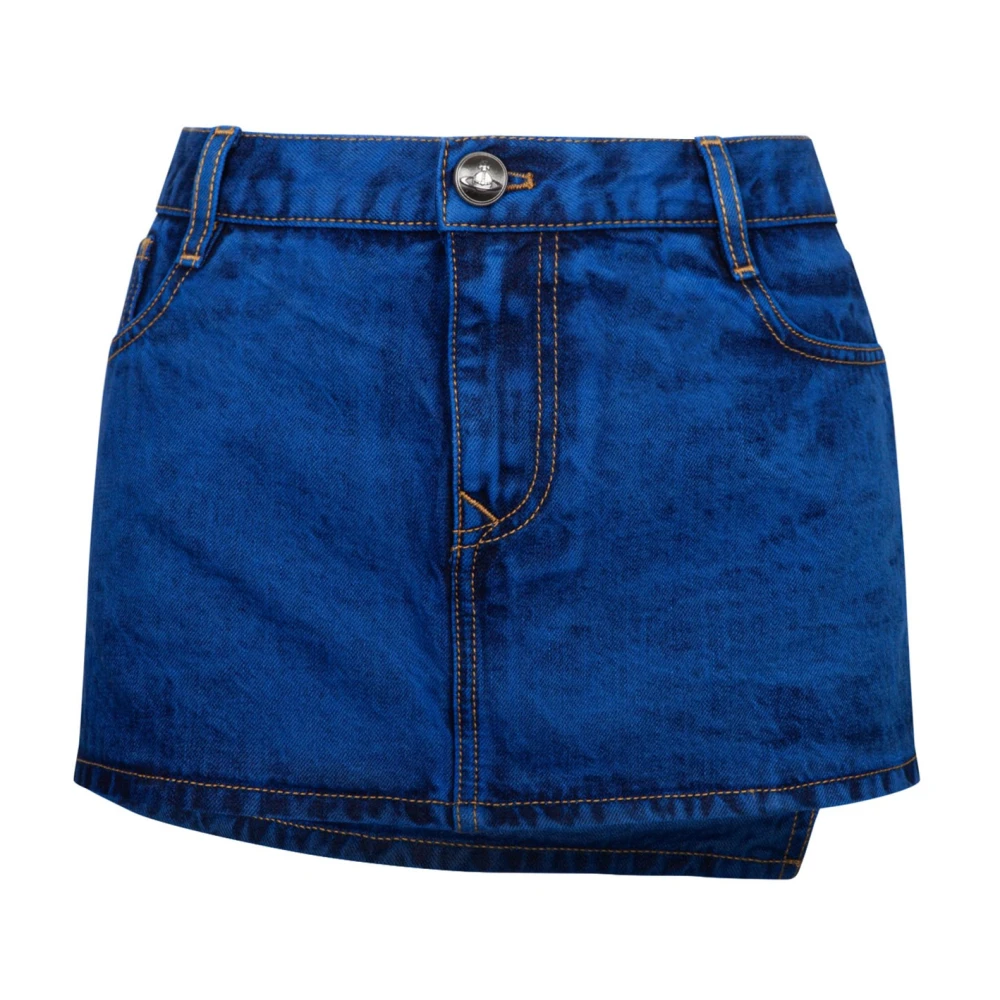 Vivienne Westwood Tie Dye Denim Miniskirt Blue Dames