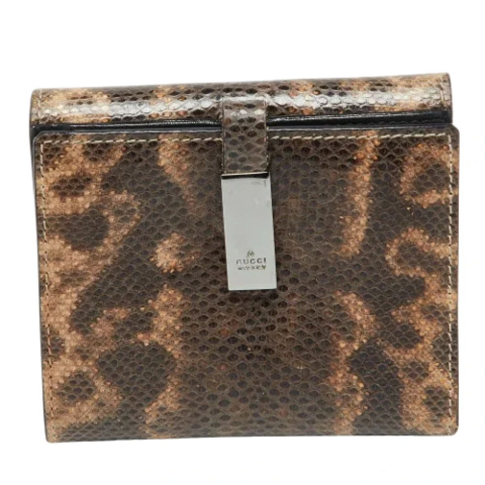 Gucci Vintage Pre-owned Fabric wallets Brown Dames