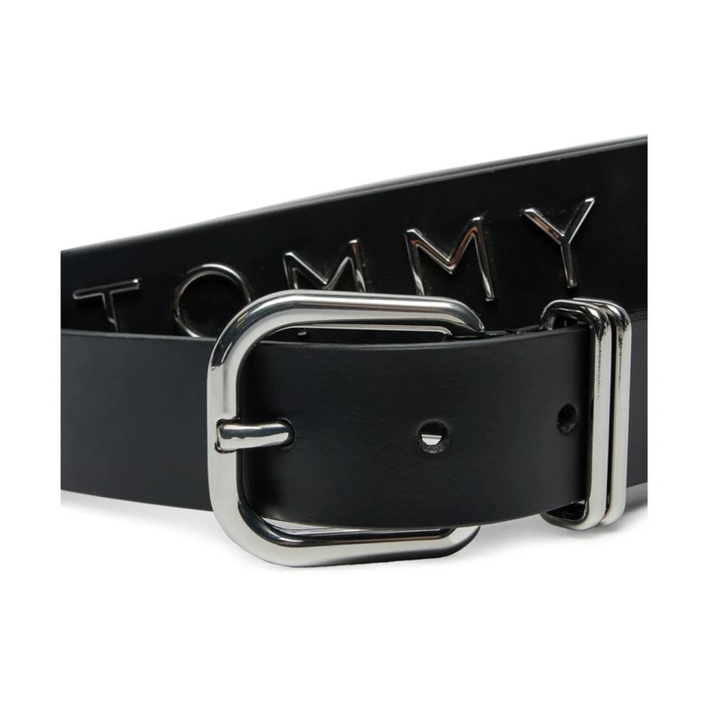 Tommy Hilfiger Stijlvolle Leren Riem Collectie Black Dames