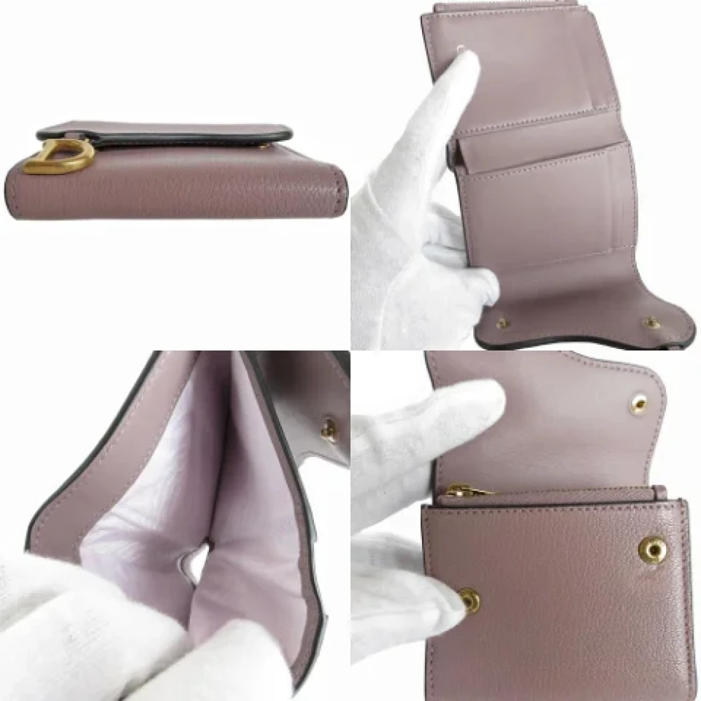 Dior Vintage Pre-owned Leather wallets Purple Dames