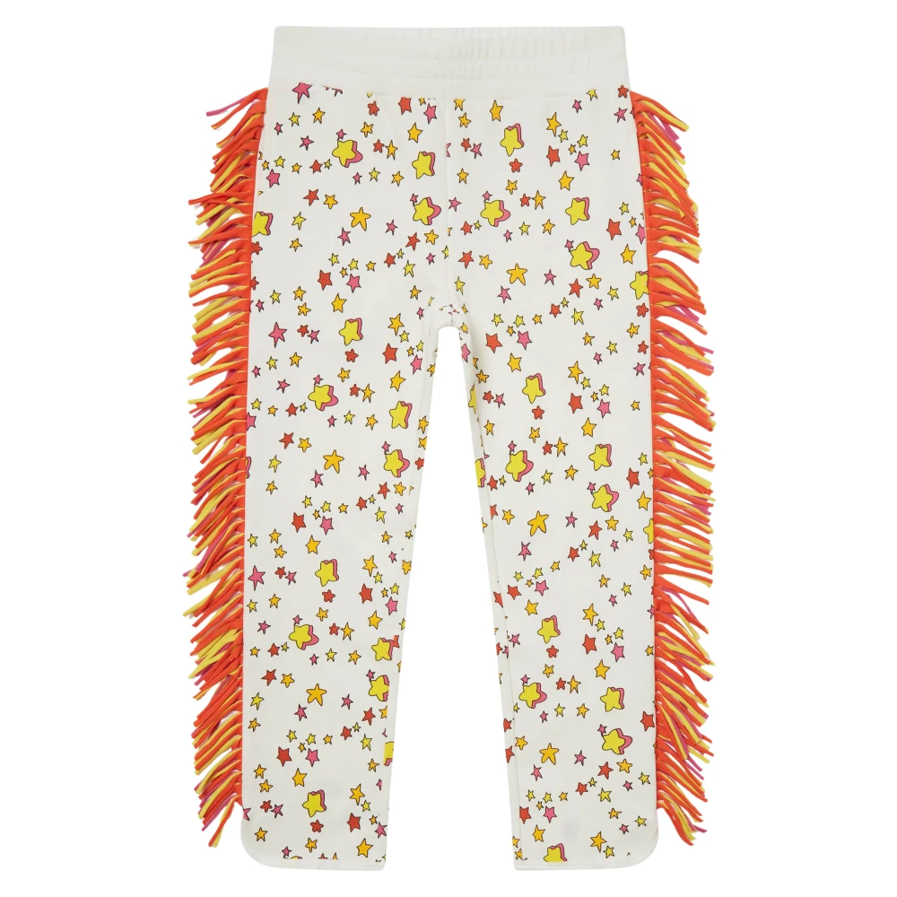 Stella Mccartney Multicolor Sweatpants, Female, 4 Y, Fringed Star Joggers