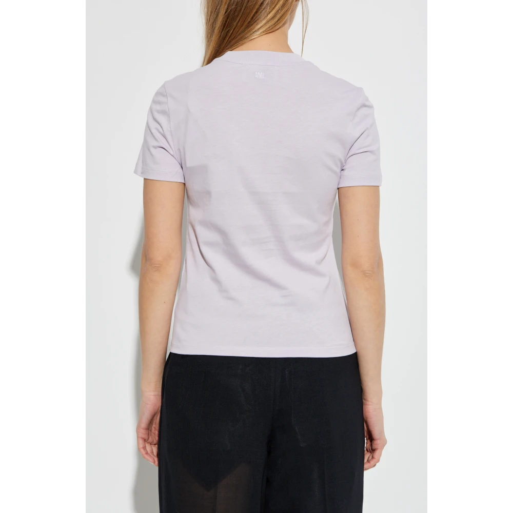 Ami Paris T-shirt met logo Purple Dames