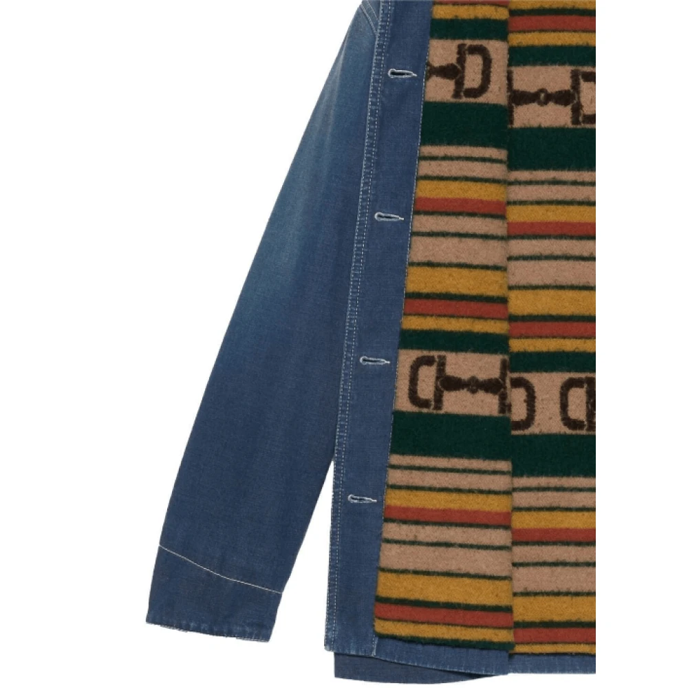Gucci Denim longline jas Blue Dames