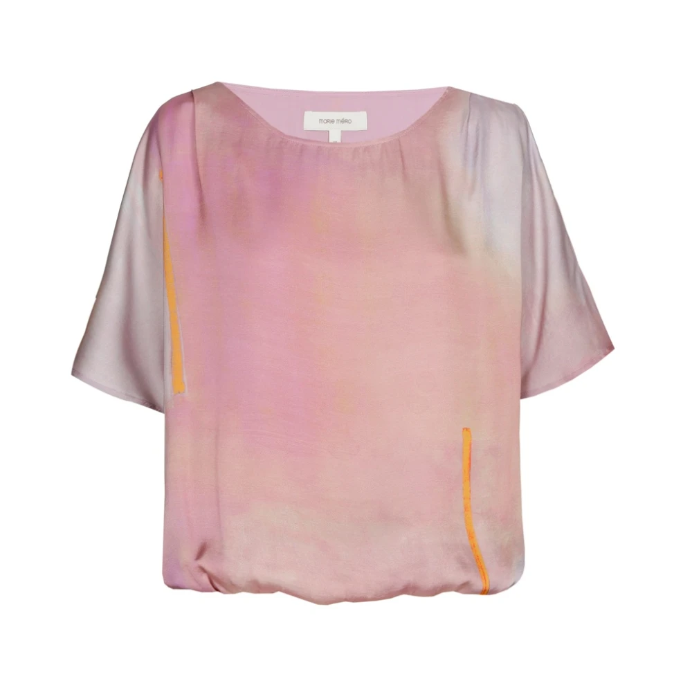 Marie Méro Stromende Lila Oranje Tuniek Blouse Purple Dames
